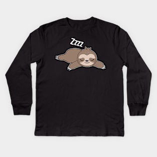 Sleeping Sloth Kids Long Sleeve T-Shirt